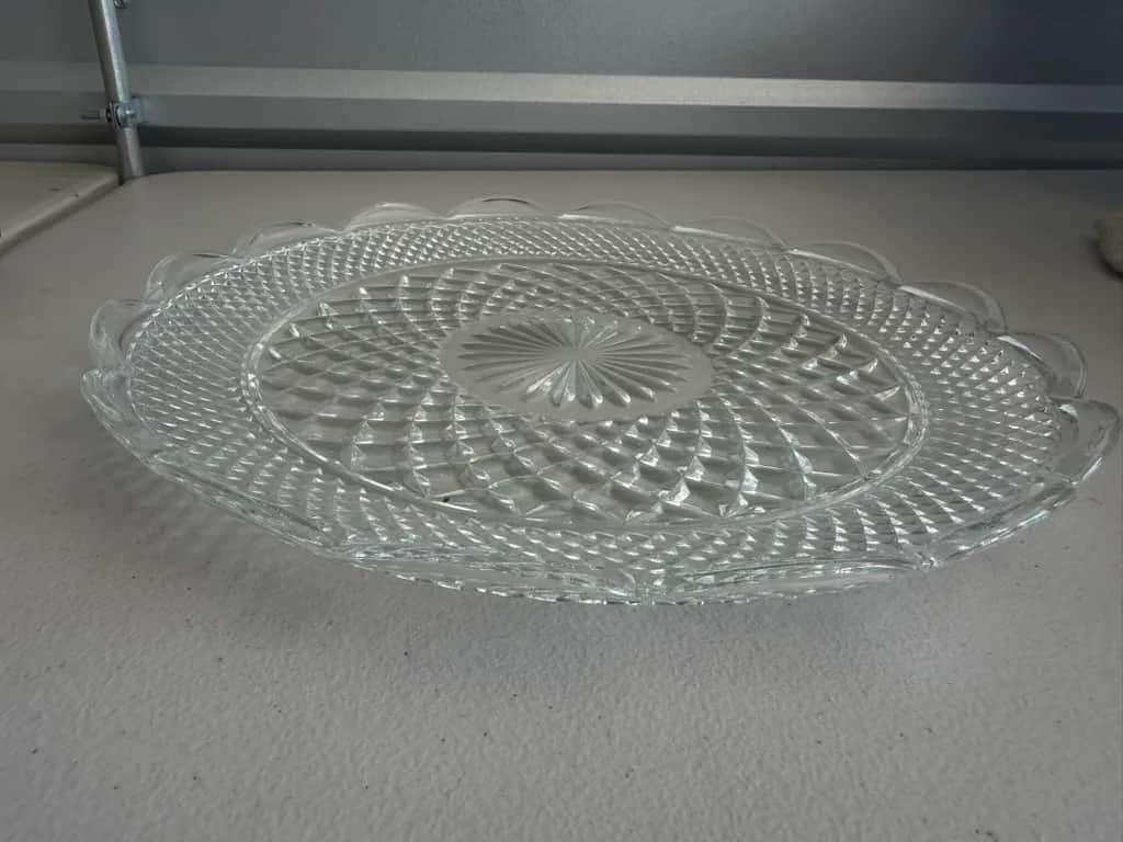 Vintage Clear Pressed Glass Serving Platter