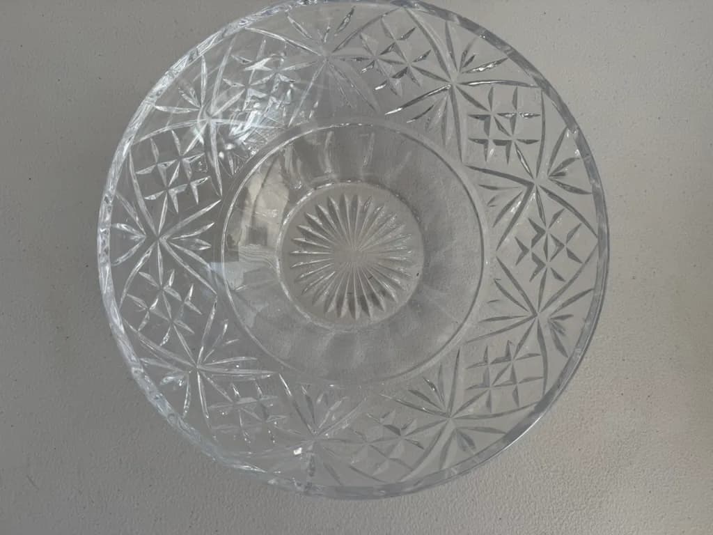 Vintage Cut Glass Serving Bowl