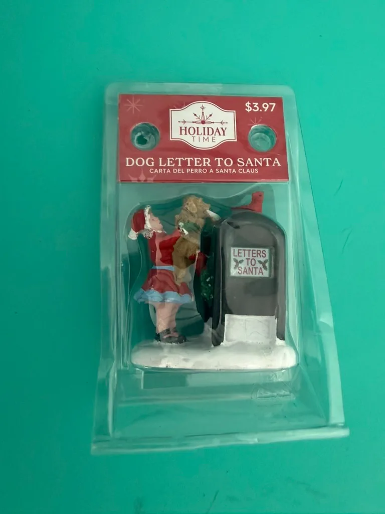 Holiday Time Dog Letter to Santa Figurine - New in Package