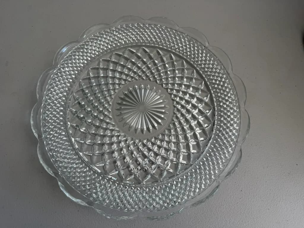Vintage Pressed Glass Serving Platter