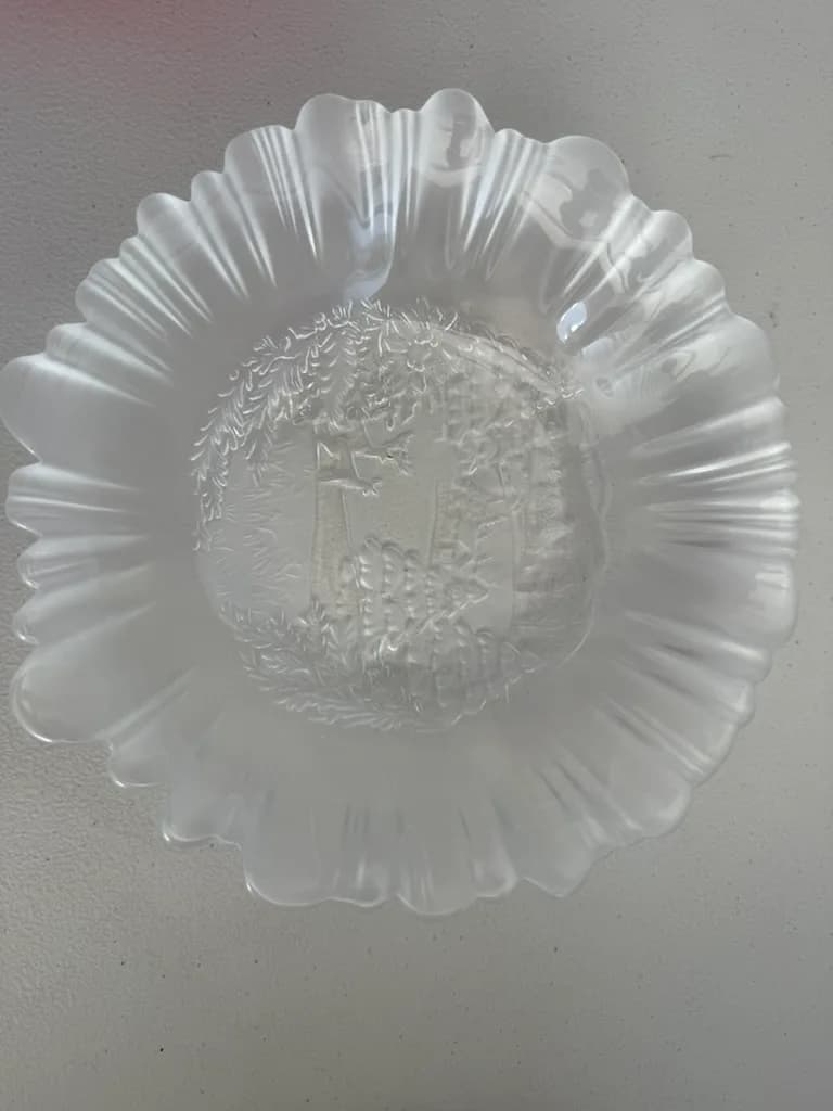 Vintage Scalloped Edge Clear Glass Bowl